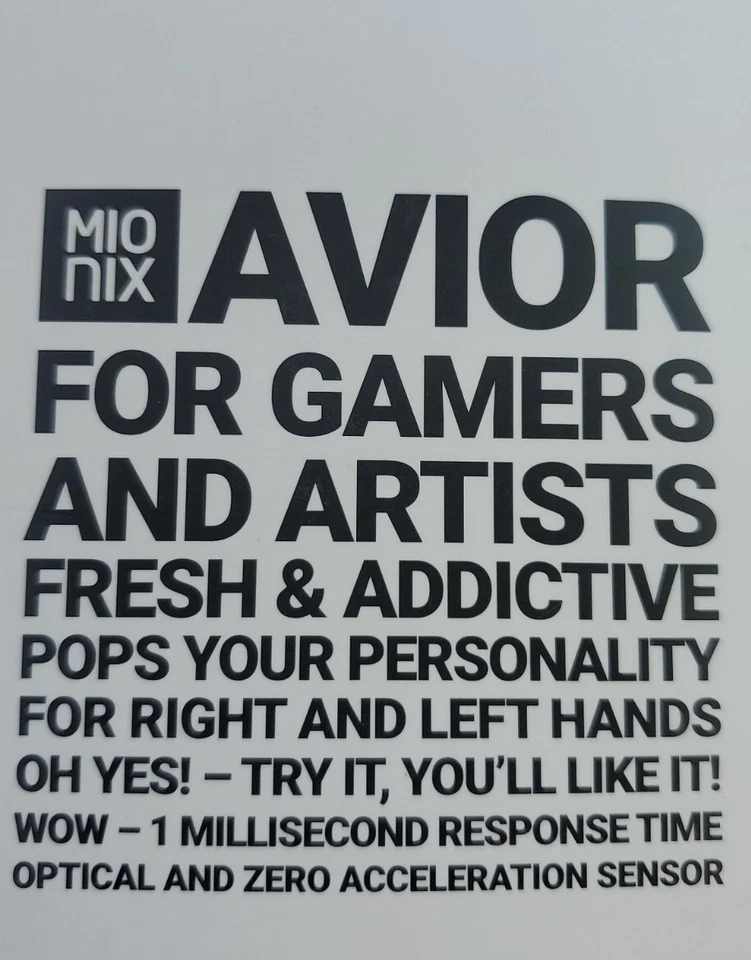 MIONIX AVIOR OPTICAL 5000DPI GAMING MOUSE WIRED USB BLACK (MNX-01-27009-G) - Image 2 of 4