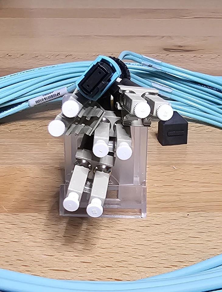 7m-10m OM3 MTP 12 to LC 8 Fiber Breakout Cable (50/125) Corning ClearCurve - Image 2 of 4