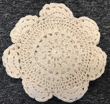 12 Pcs 6" Round Cotton Handmade Fine Crochet Lace Placemat Doily Doilies - Beige