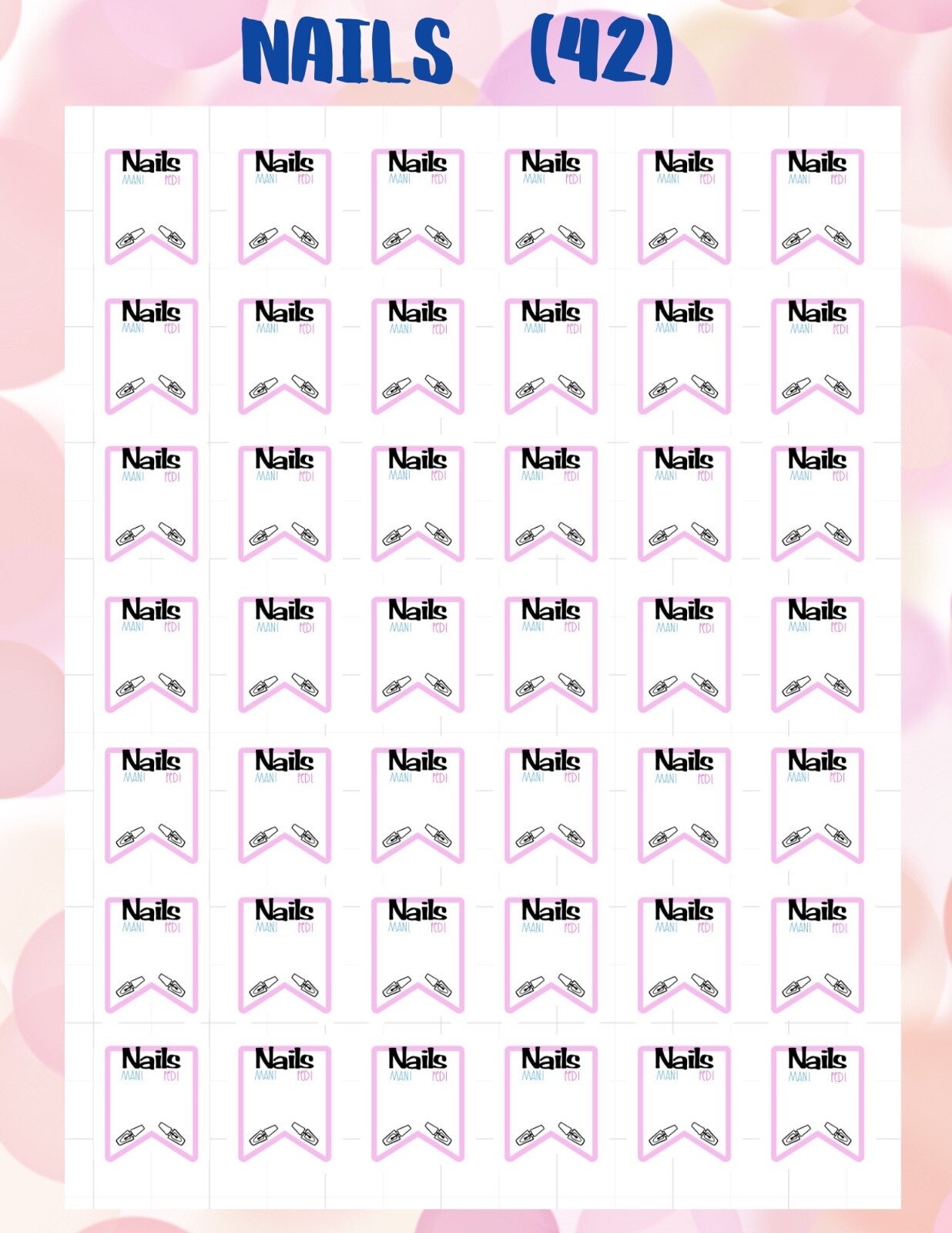 PLANNER STICKERS – PREMIUM MATTE REPOSITIONABLE–NAIL APPOINTMENTS