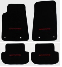 New Black Carpet Floor Mats 2010-2015 Camaro Embroidered Logo In Red On All 4 Pc New Black Carpet Floor Mats 2010-2015 Camaro Embroidered Logo In Red On All 4 Pc