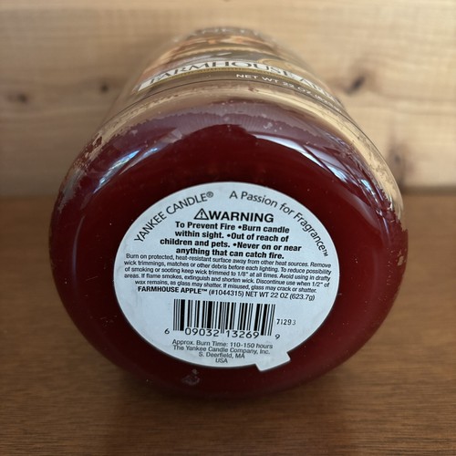Yankee Candle RETIRED FARMHOUSE APPLE 22 oz. Classic Jar Discontinued Rare New! - Picture 4 of 4