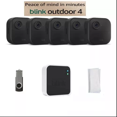 2024 Blink Outdoor 4 (4th Gen) 5 Camera Wireless HD Home Security System Kit NEW