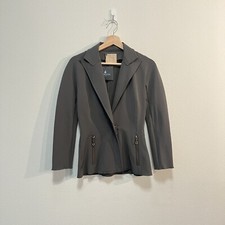 Lanvin Womens Blazer Zip Jacket Grey Made In France Designer Womens Size 36