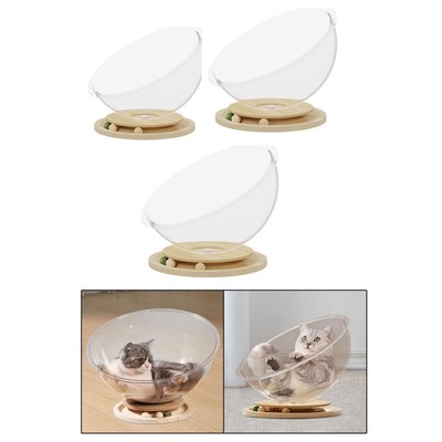 Space Capsule Katzenbett Universal mit Spurkugeln Spielzeug transparent Katzenhaus Kätzchen