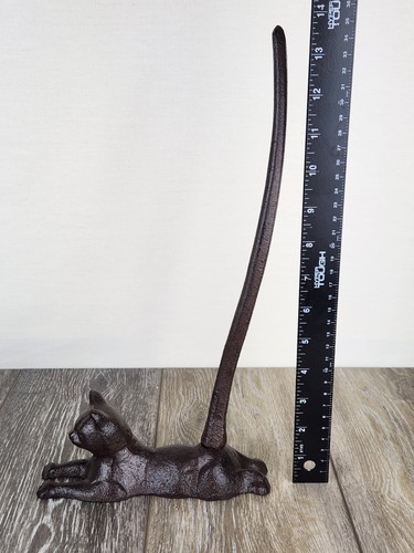 Cast Iron Cat Paper Towel Holder – 14" Tall Paper Towel Stand with Whimsical Cat - Picture 6 of 7