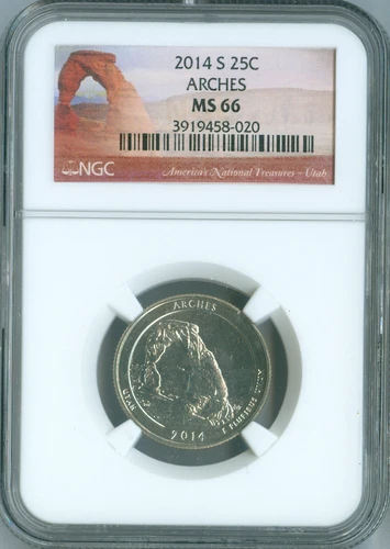 2014 S Arches Quarter NGC MS66 .