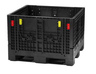 Hudson Exchange 48x45x34 (2000 lb Capacity) Collapsible Bulk Container, Black