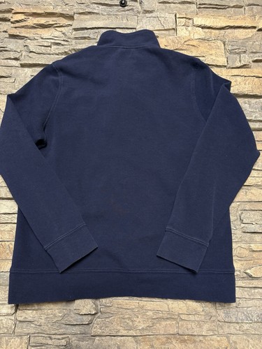 LL Bean Comfort Stretch Pique 1/4 Zip Pullover Sweatshirt Blue Mens Large 513021 - Picture 2 of 8