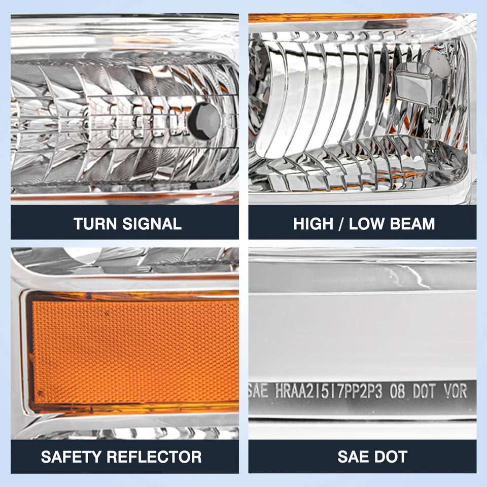 Par de faros para Ford F250 F-250 2008-2010 F350 F450 F550 Super Duty diestro+derecho Foto 3 de 4