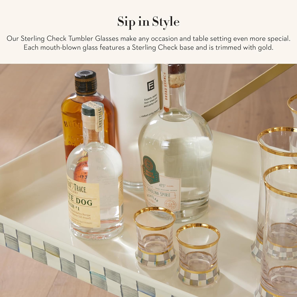 Elegant Gold-Rimmed 8oz Tumbler Glasses for Drinks