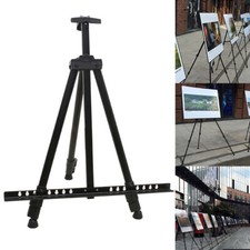 66" Black Foldable Metal Easel Stand Adjustable Tripod for Art Wedding Display