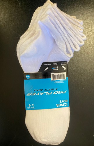 PRO PLAYER BOYS ATHLETIC ANKLE SIZE 3-9 12 PAIRS!!! NEW - Picture 2 of 3