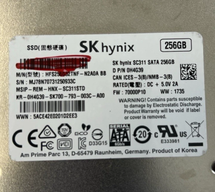 SK Hynix SC311 SATA 256GB 2.5" Internal Laptop Drive SSD HFS256G32TNF-N2A0A BB - Image 2 of 3