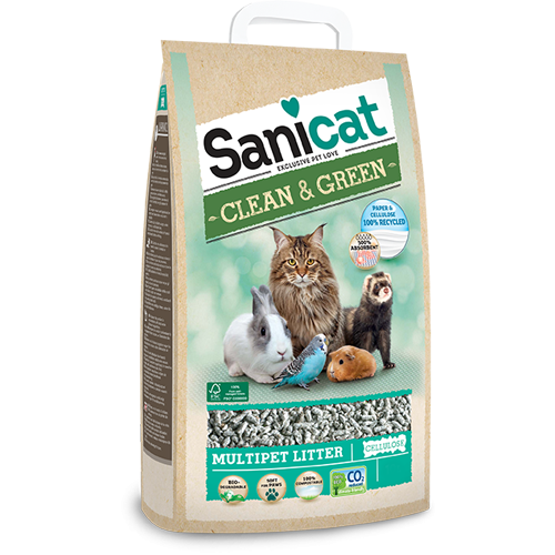 Lettiera gatto Sanicat Clean&Green in cellulosa 20 L