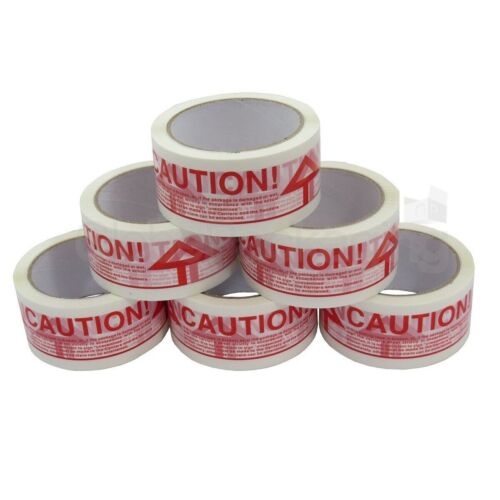 Nastro per imballaggio sigillante stampato 6 rotoli di ATTENZIONE 2" 48 mm x 66M - Foto 2 di 7