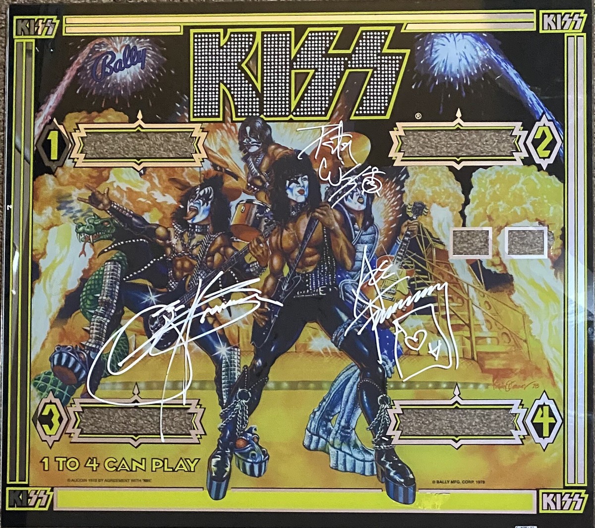貴重KISS直筆サイン　プロモーショングッズ　　　ポール・ジーン KISS Signed Pinball Gene Simmons Autographed Pinball W Peter Criss