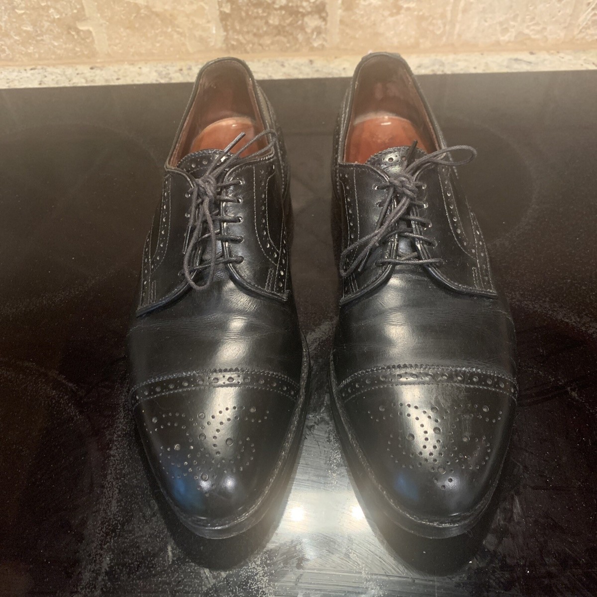 Allen Edmonds Sanford Men 9 C US Cap Toe Oxfords Shoes Black