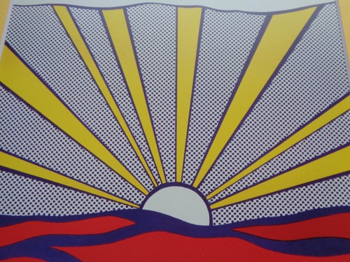 Roy Lichtenstein Art Print Matted SUNRISE Rising Sun Good Morning Cartoon Yellow - Picture 4 of 4