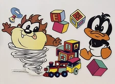 Baby Looney Tunes Removable Wall Decals Taz and Duffy Nursery Decor Stick Ups