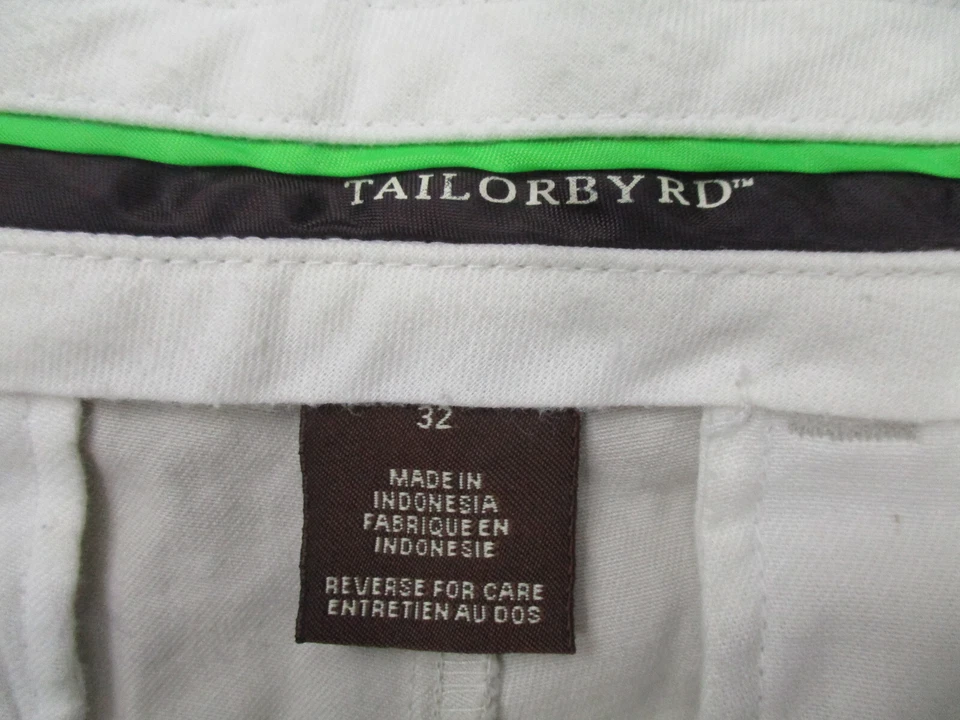 Pantalones Cortos Tailorbyrd Para Hombres 32 Caqui Chino Frente Plano Algodón Recto Adulto * Foto 2 de 4