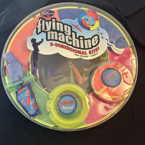 NEW KITE FACTORY FLYING MACHINE 3-D 3d KITE W/ KITEBIRD STRING RACER YOYO SPOOL