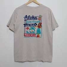 Local Motion Aloha Hawaii Graphic T-Shirt Beige Mens Medium Surf Skate Tee