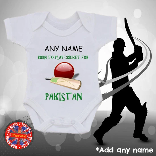 DUNNES STORES Pakistan personalisierte Cricket Baby Weste, Kinder T-Shirt, Geschenk, Jungen, Mädchen
