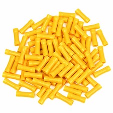 100 Wire Butt Crimp Connector Vinyl Yellow 12-10 awg gauge GA Terminal Car Radio