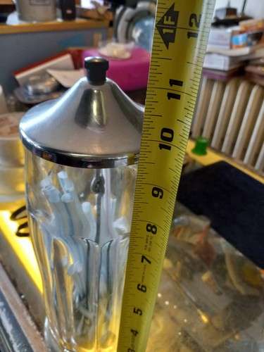 Antique Glass BENEDICT 40 Straw Holder Dispenser Mercantile Soda Fountain - Picture 4 of 4