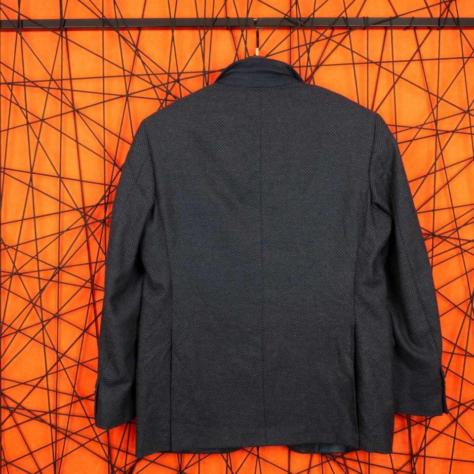 Ravazzolo Men's Navy Blue Two Buttons 100% Wool Single Breasted Blazer Size 52 - Image 2 of 4