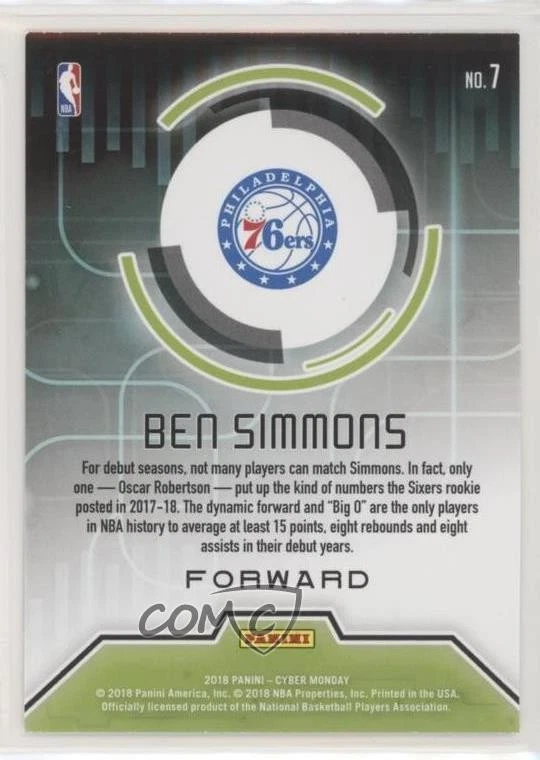 2018 Panini Cyber Monday Ben Simmons #7 - Image 2 of 2