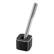 Aluminum Single Pen Stand Holder Pen Holder Base for Home Office, Black