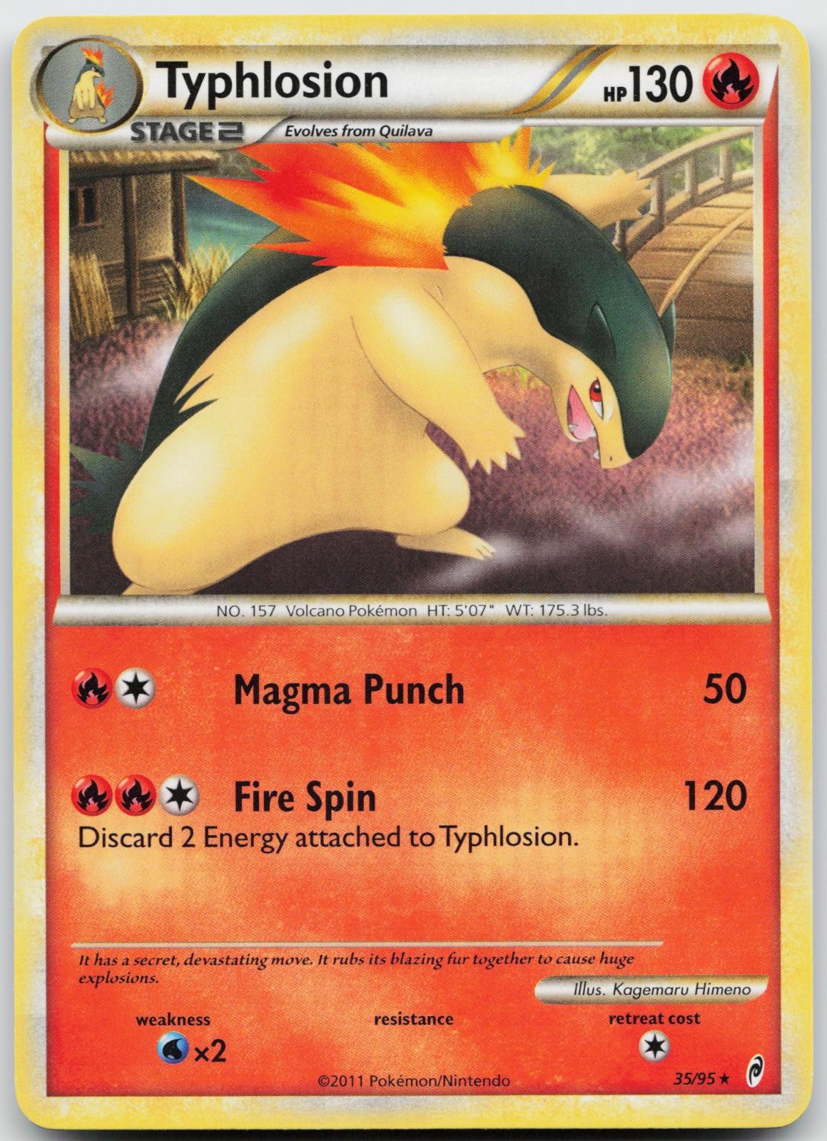 Typhlosion 35/95 Rare Call of Legends Pokemon Near Mint