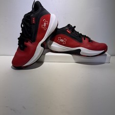 Under Armour Boys' Size 5.5 Yth Lockdown 7 Basketball Shoes RED/BLK 3028513-600