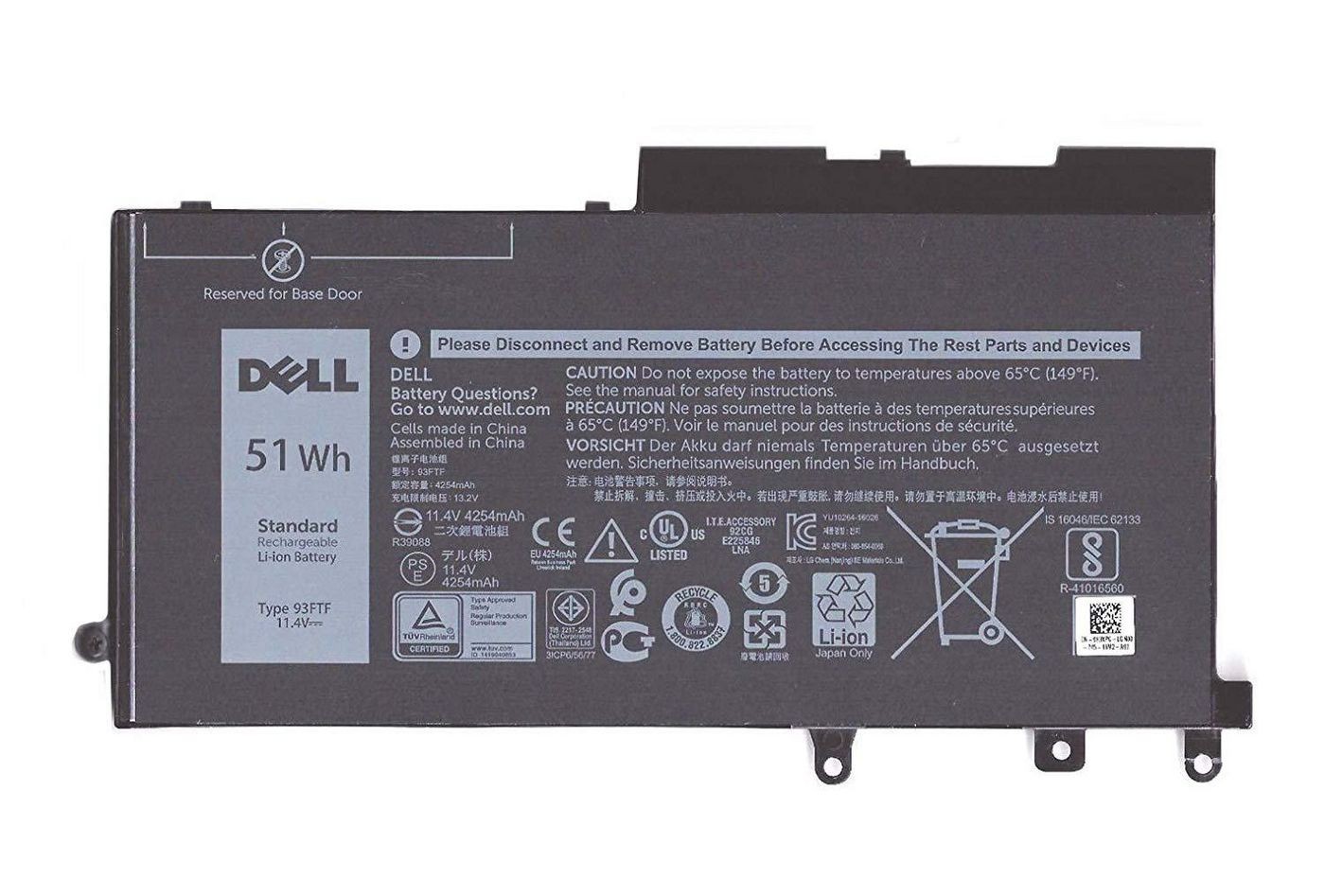 Dell D4CMT BTRY PRI 51WHR 3C LITH SMP