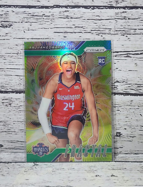 2024 Panini WNBA Prizm Fractal green #3 Aaliyah Edwards Washington Mystics