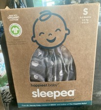 Happiest Baby Sleepea SMALL 0-2 Months Organic Cotton Swaddle Graphite Planets