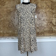 NWT Jude Connally Shift Dress Women’s Medium Cheetah Print Sleeveless Stretch