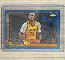 2025 Topps Chrome Blue Wave Refractor Parallel #29 Myles Turner /150 Pacers