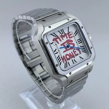 Orologio Uomo Time Is Money NH35/NH36 Automatico Quadrato Cassa Roma, Bracciale Pieghevole