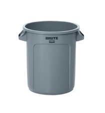 BRUTE Heavy-Duty Round Trash/Garbage Can 10-Gallon Gray Outdoor Waste Container