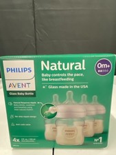 Philips Avent Naturel Response 4pack of 4 Oz Glass Baby Bottles- New sealed box