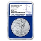 2021 (W) $1 Type 1 American Silver Eagle NGC MS70 ER Blue Label Blue Core
