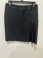 Michel Klein Paris Size 8 Skirt Black With White Pin Striped