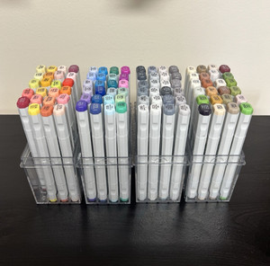 Blick Studio Alcohol Markers Set of 95 Multicolor w/ Storage Cases Clear Plastic