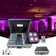 Par 4x18W Battery Powered LED Uplight RGBWA UV Wifi APP DMX Wireless Par Light