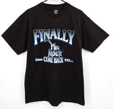 Vintage WWF Finally The Rock Has Come Back To... Providence RI Shirt Black Large
