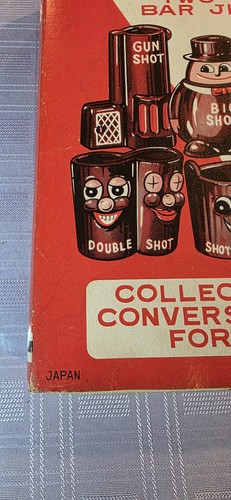 Vintage Bar Schnapsglas 8er Set alle verschieden handbemalt LUSTIGE SPRÜCHE MIT BOX - Bild 2 von 13
