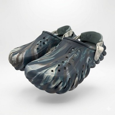 Crocs Echo Marbled Clog Size M9/W11 Black Sand 208454-0LE Slip On Sandals *NEW*